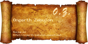 Ongerth Zebulon névjegykártya